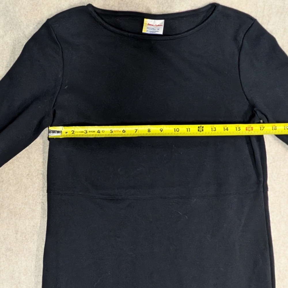 Hanna Andersson Classic Black 3/4 Sleeves Pencil Dress With Boat Neckline Sz Med - Picture 4 of 9